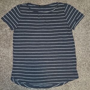Pink Clover Navy and White Striped Short Sleeve Tee